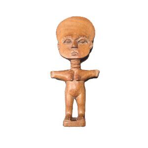 Vintage Ashanti Aku’aba Fertility Doll Rare Ghana Tribal Carved Wood Figure 7''